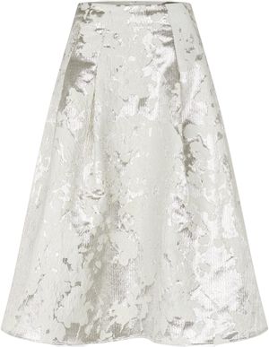 2461 Metallic Woven jacquard, Voluminous Midi Skirt
