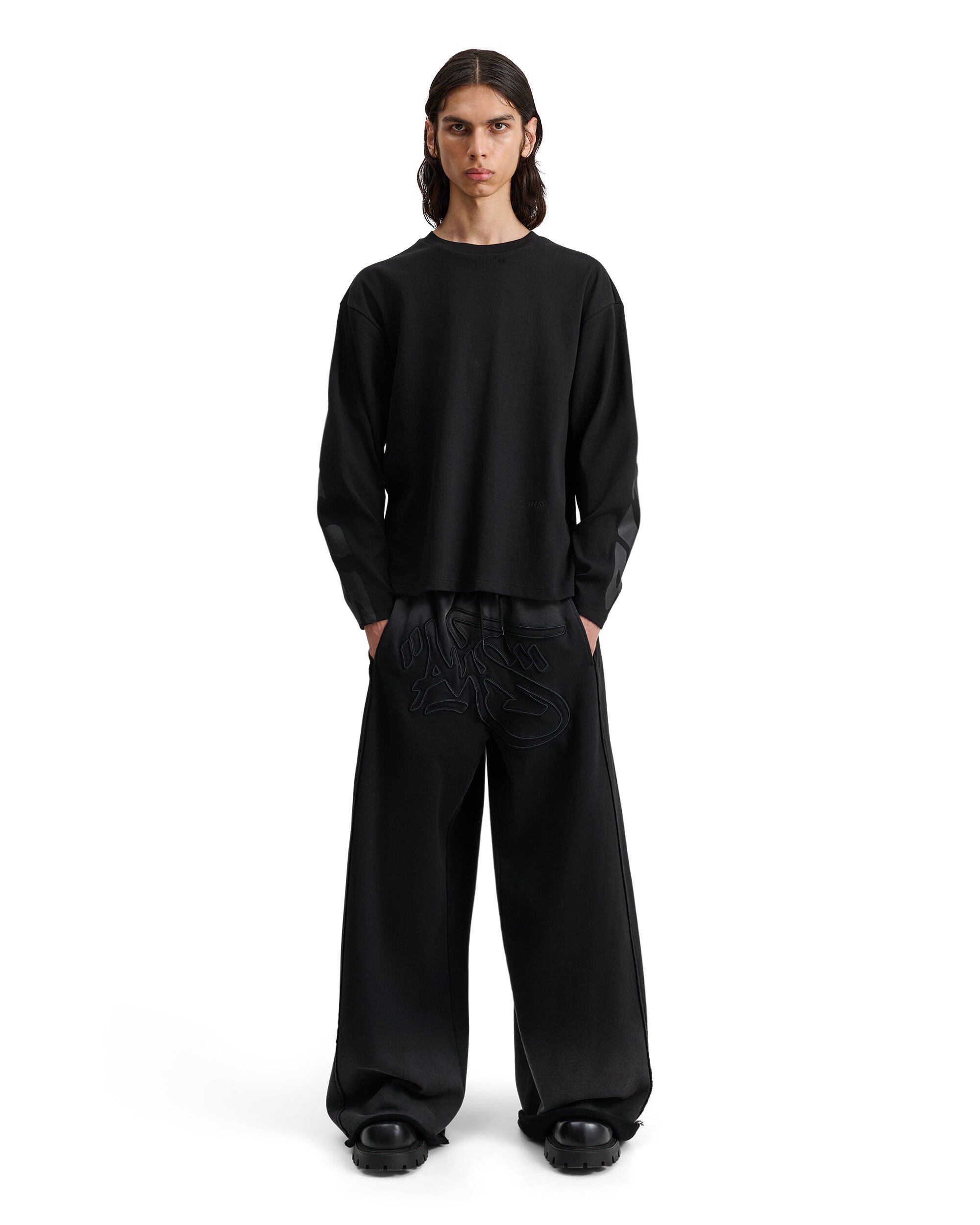 JOSHUA LONG SLEEVE IN RIB W/ BACK PRINT