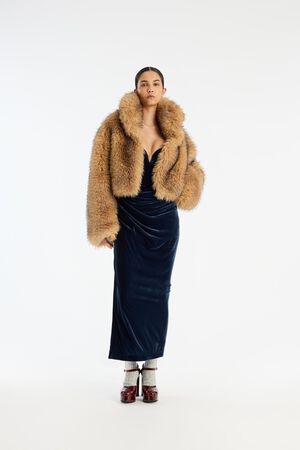 FAUX FUR CROP JACKET