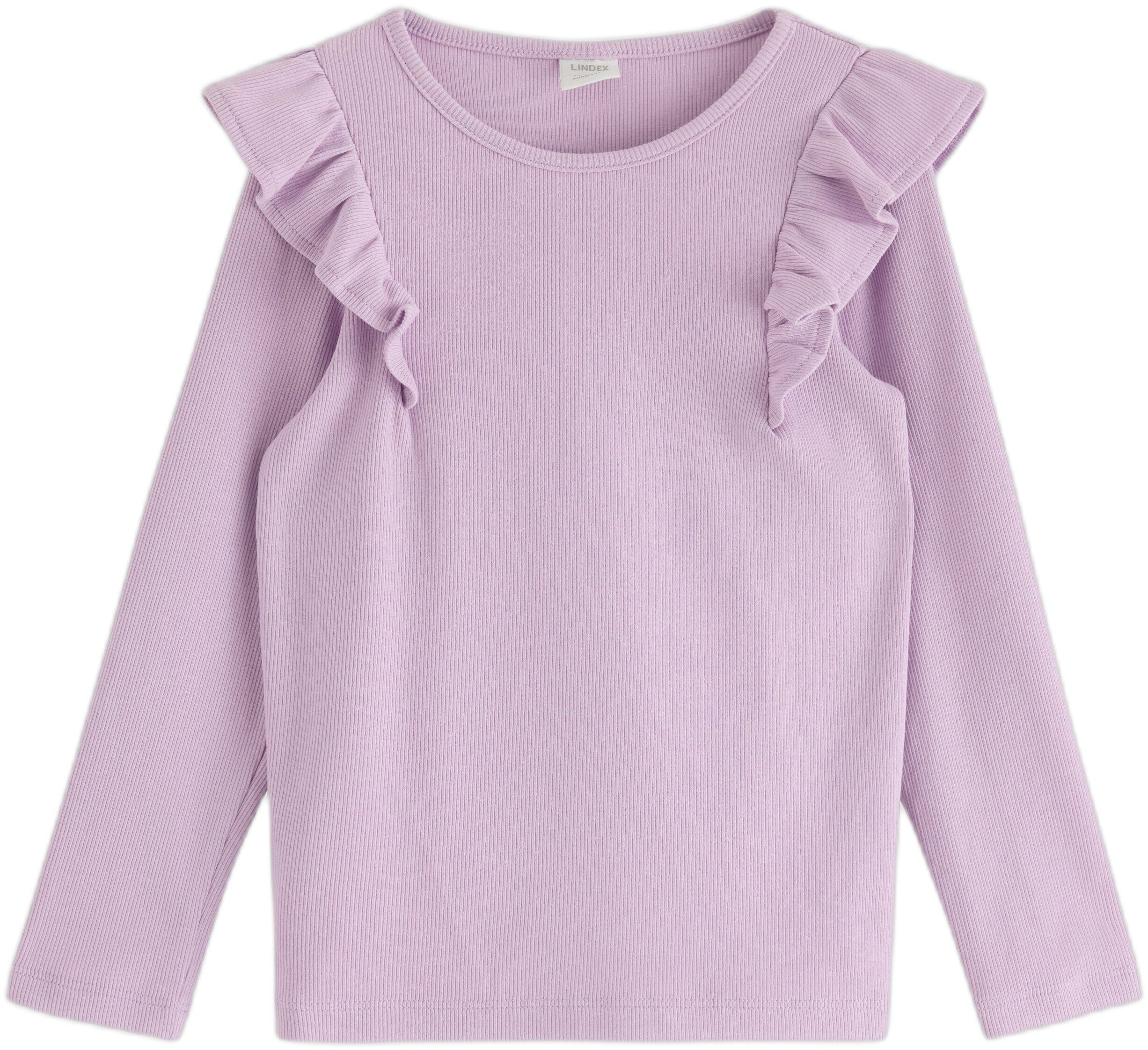 Long-sleeved top in ribbed cotton j