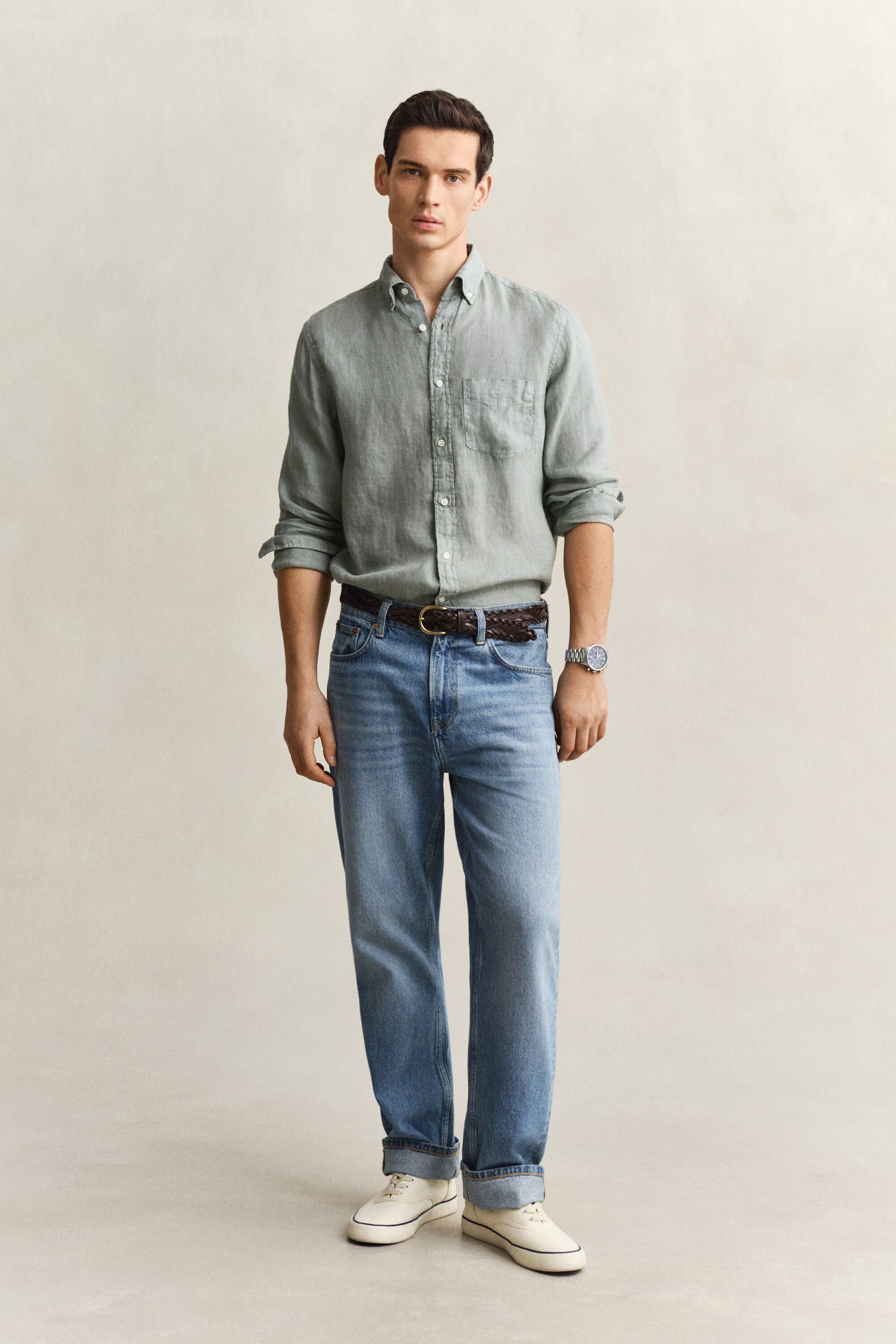 REG GMNT DYED LINEN SHIRT