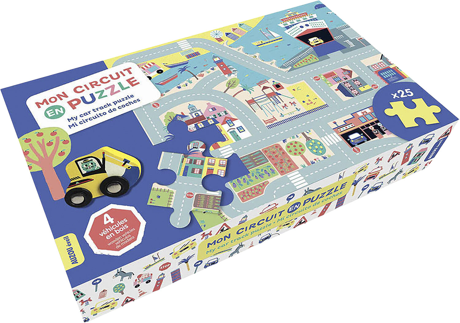 Auzou - Puslespil 25 brk - Veje og biler