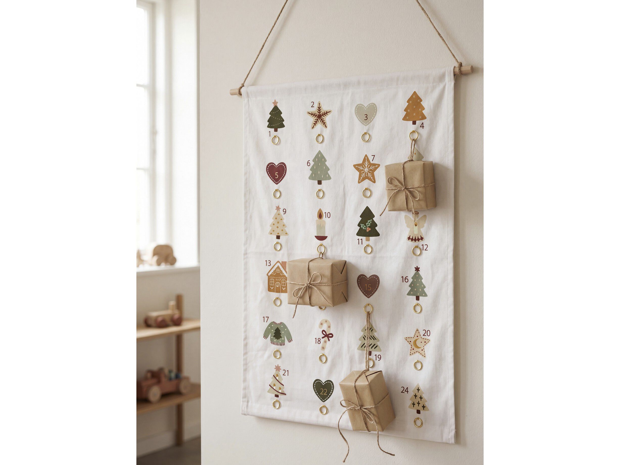 Julekalender 50 x 70 cm Merry Moments Green