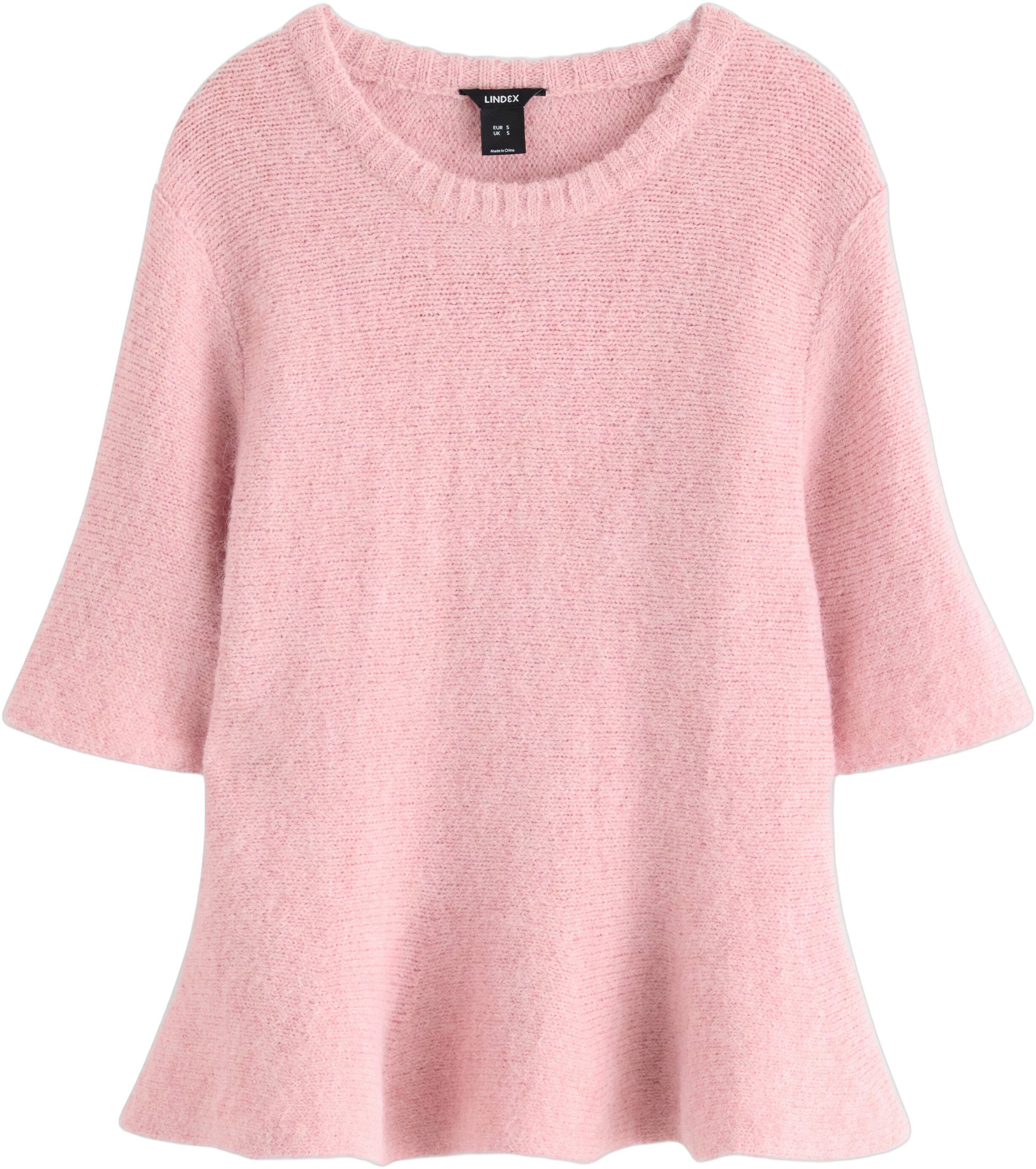 Strikket genser med korte ermer og