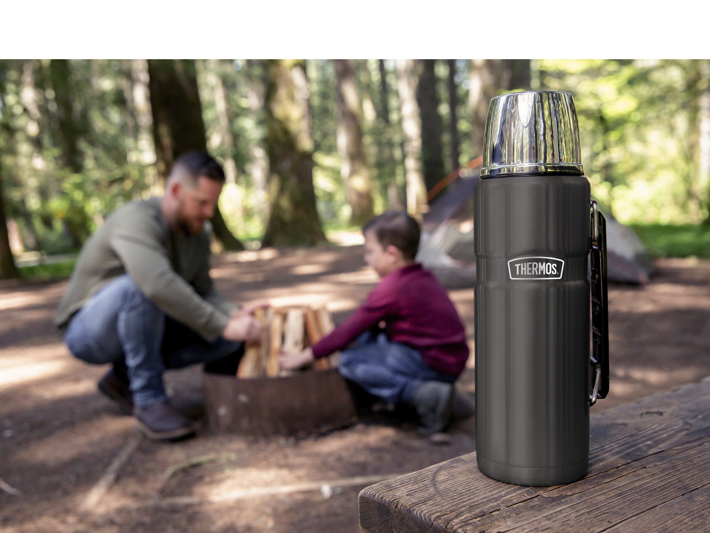 Termoflaske Stainless King 1,2 liter Svart Rustfritt st&aring;l