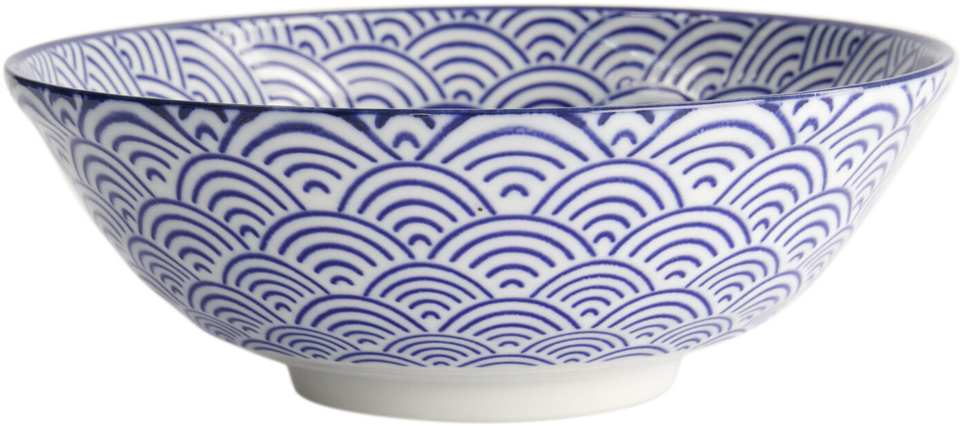 Nippon Blue Soba Bowl 21x7. 8cm 1. 1l Wave