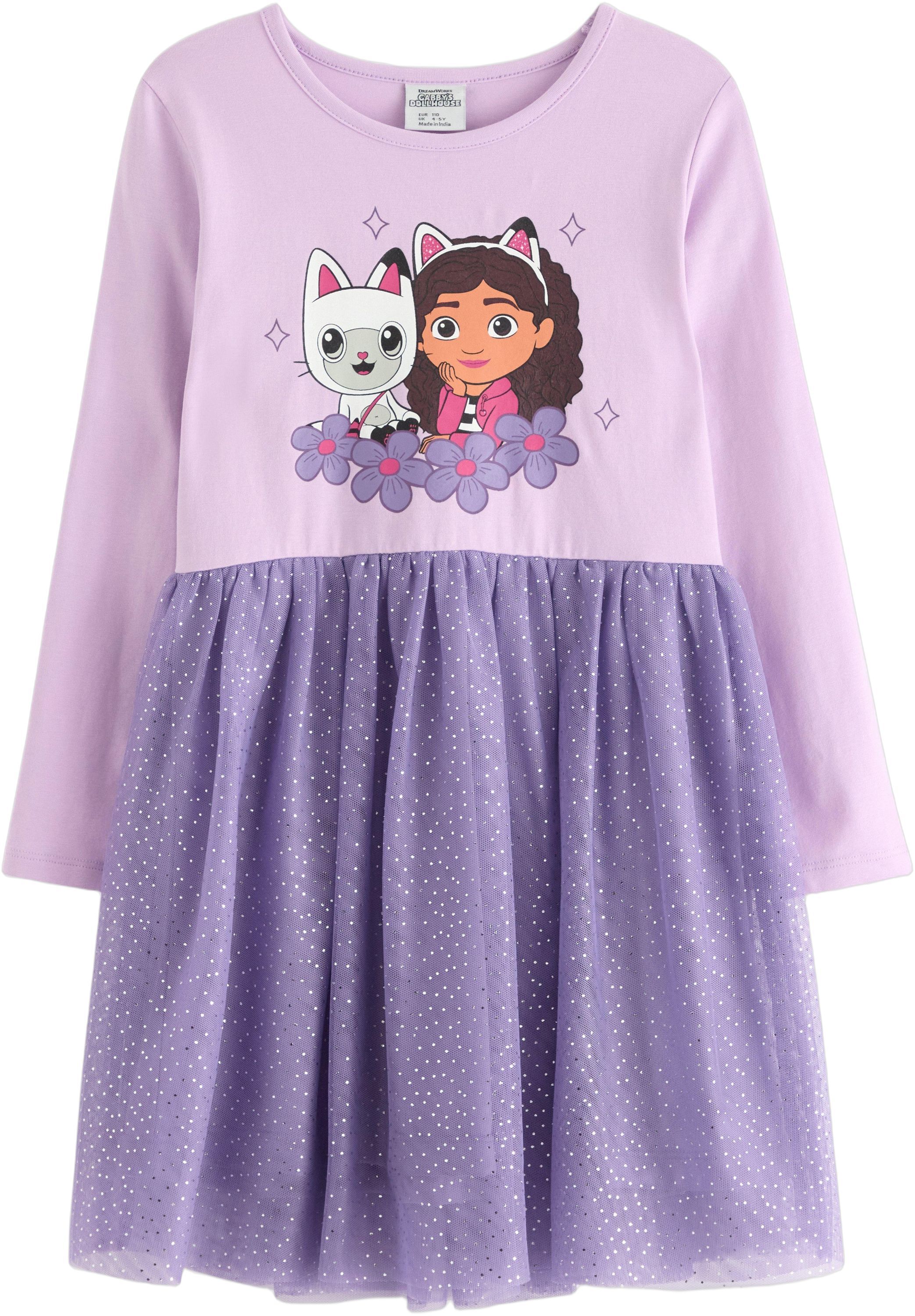 Soft jersey dress with mesh skirt a