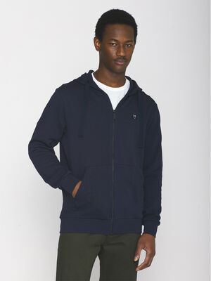 ASK regular zip hood kangaroo badge sweat - GOTS/Vegan