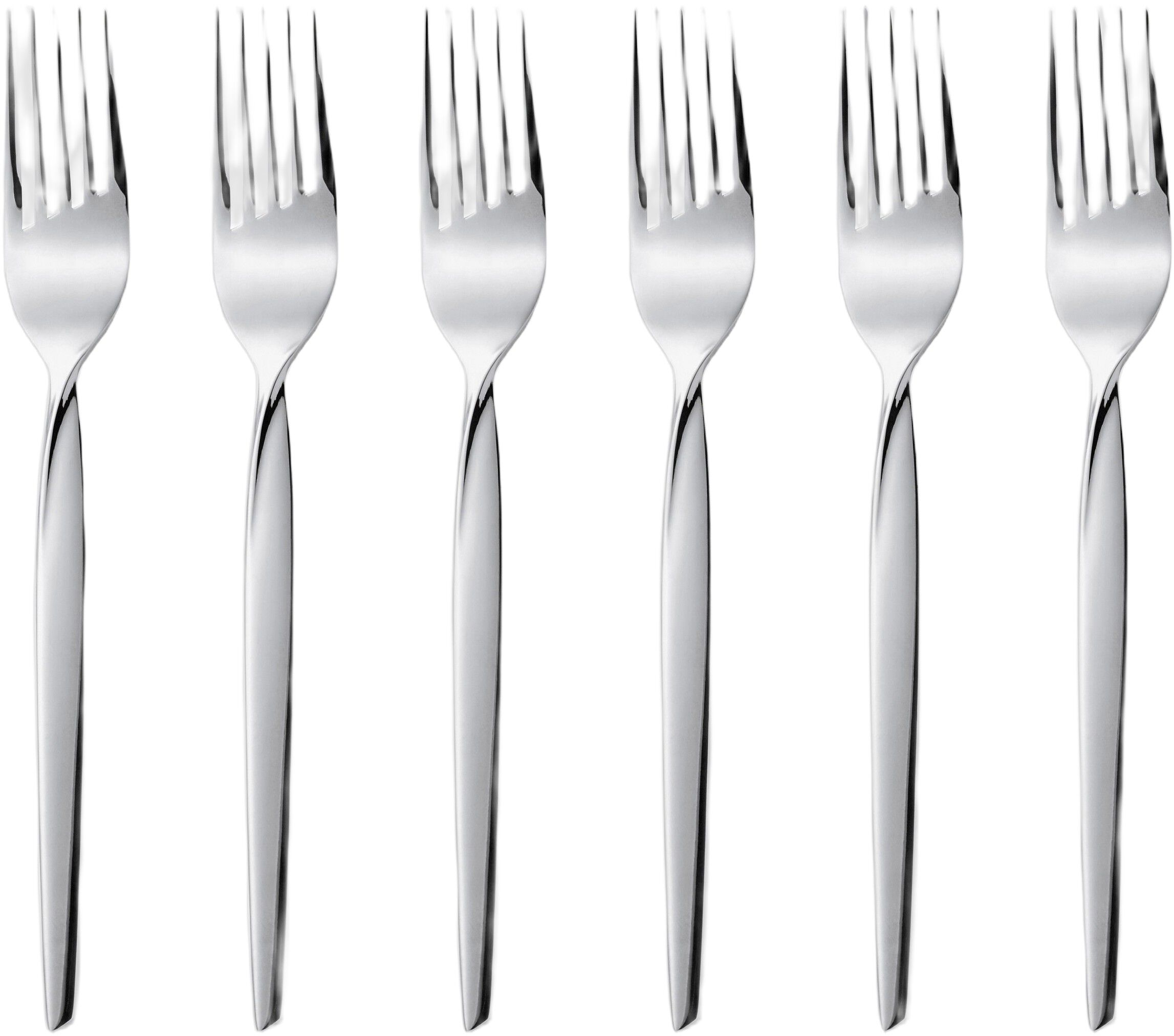 Kakegaffel Twist 16 cm 6 stk. Blankt st&aring;l