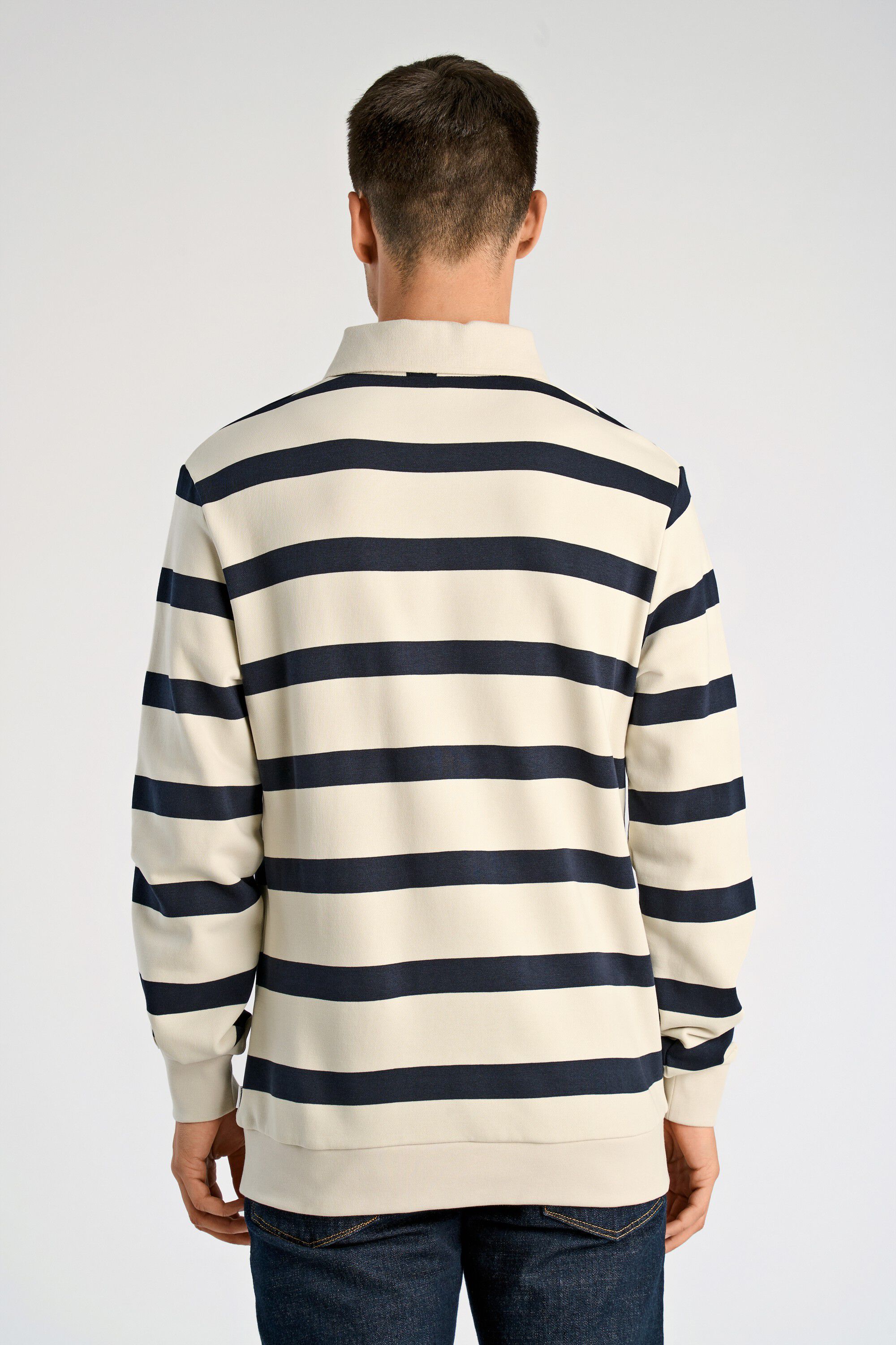 Striped polo sweatshirt L/S
