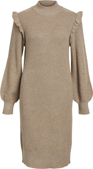 OBJMALENA L/S RUFFLE KNIT DRESS NOO