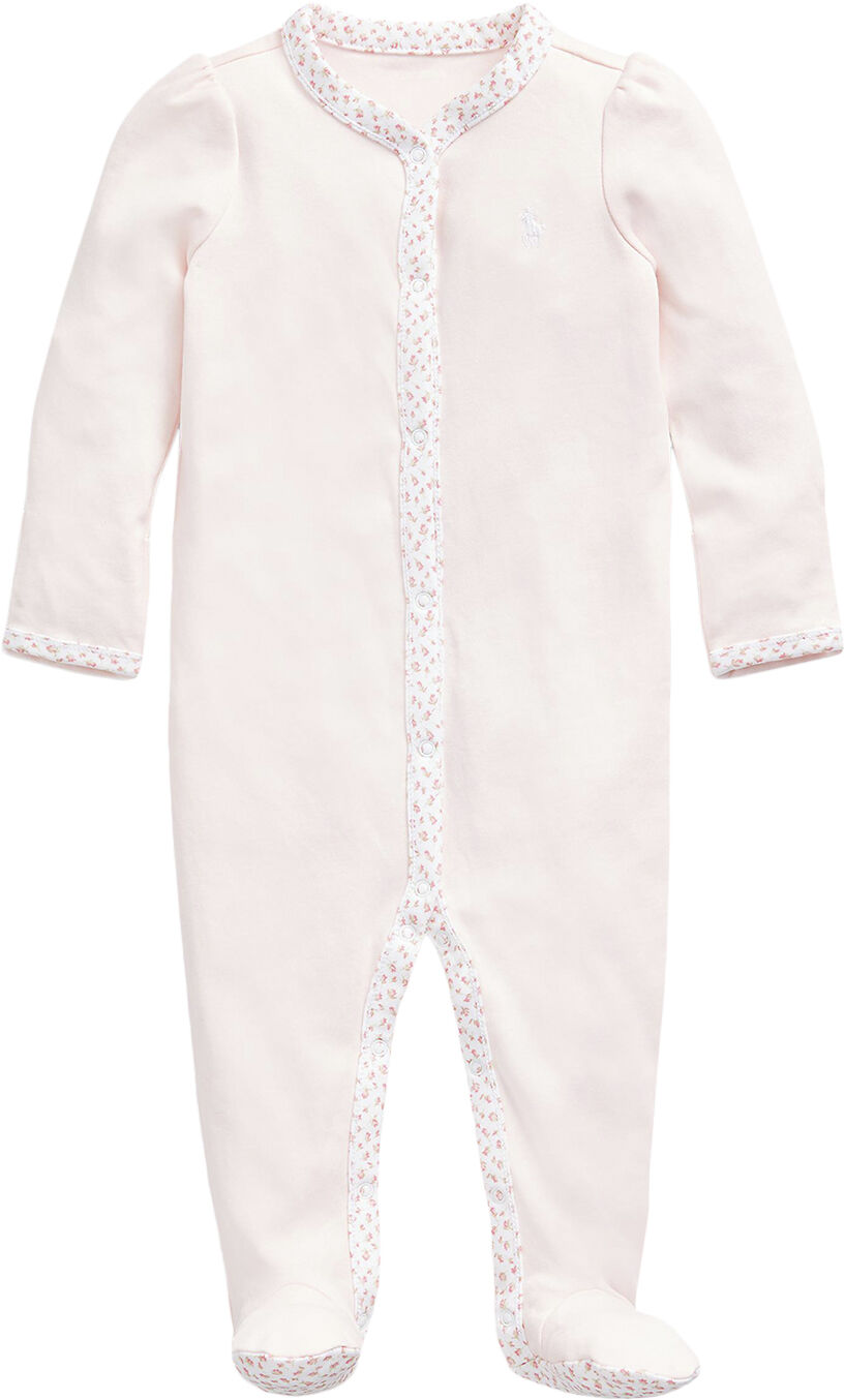 Floral-Trim Cotton Coverall