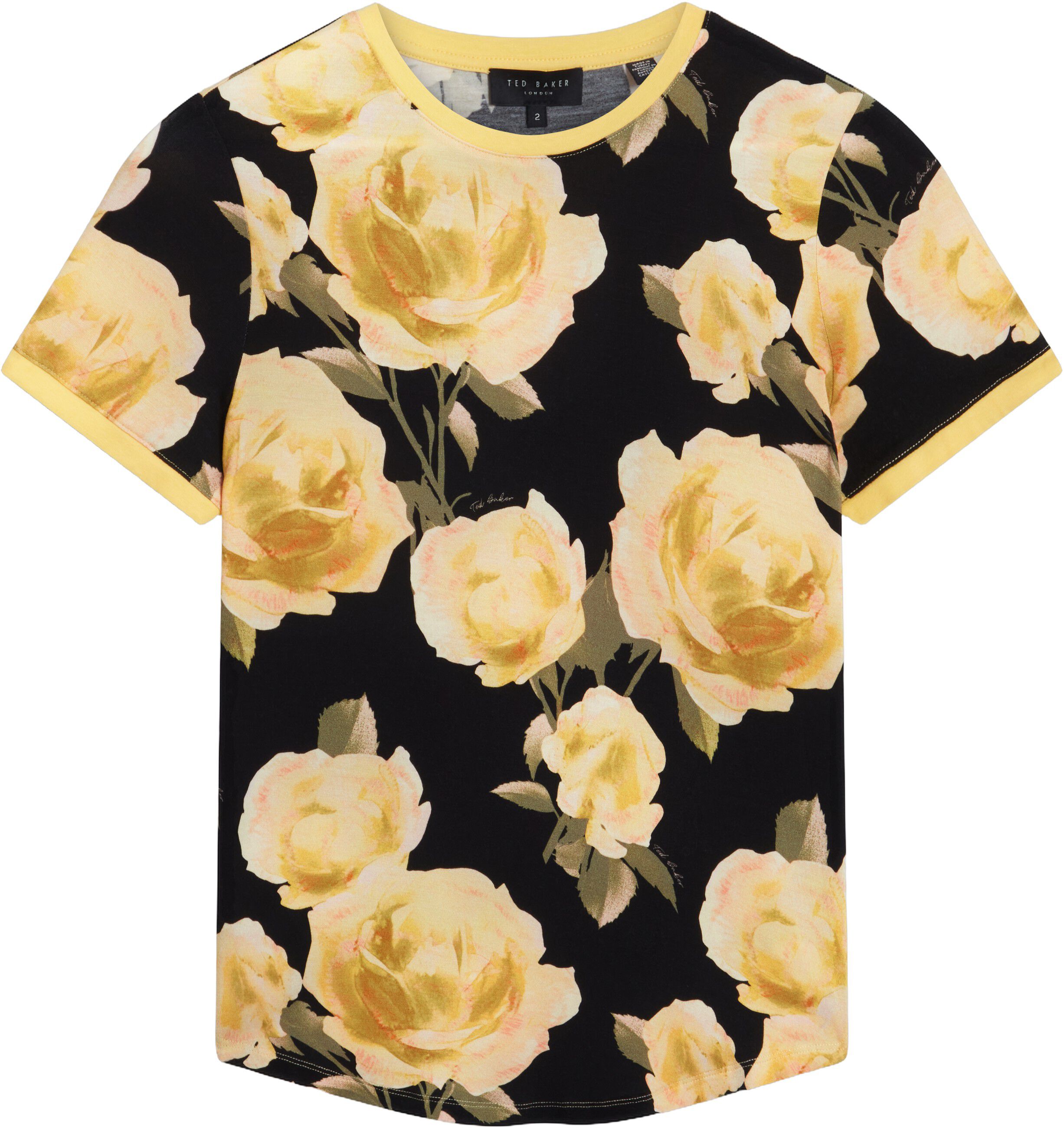 THIRA Floral Printed Fitted Tee Wit