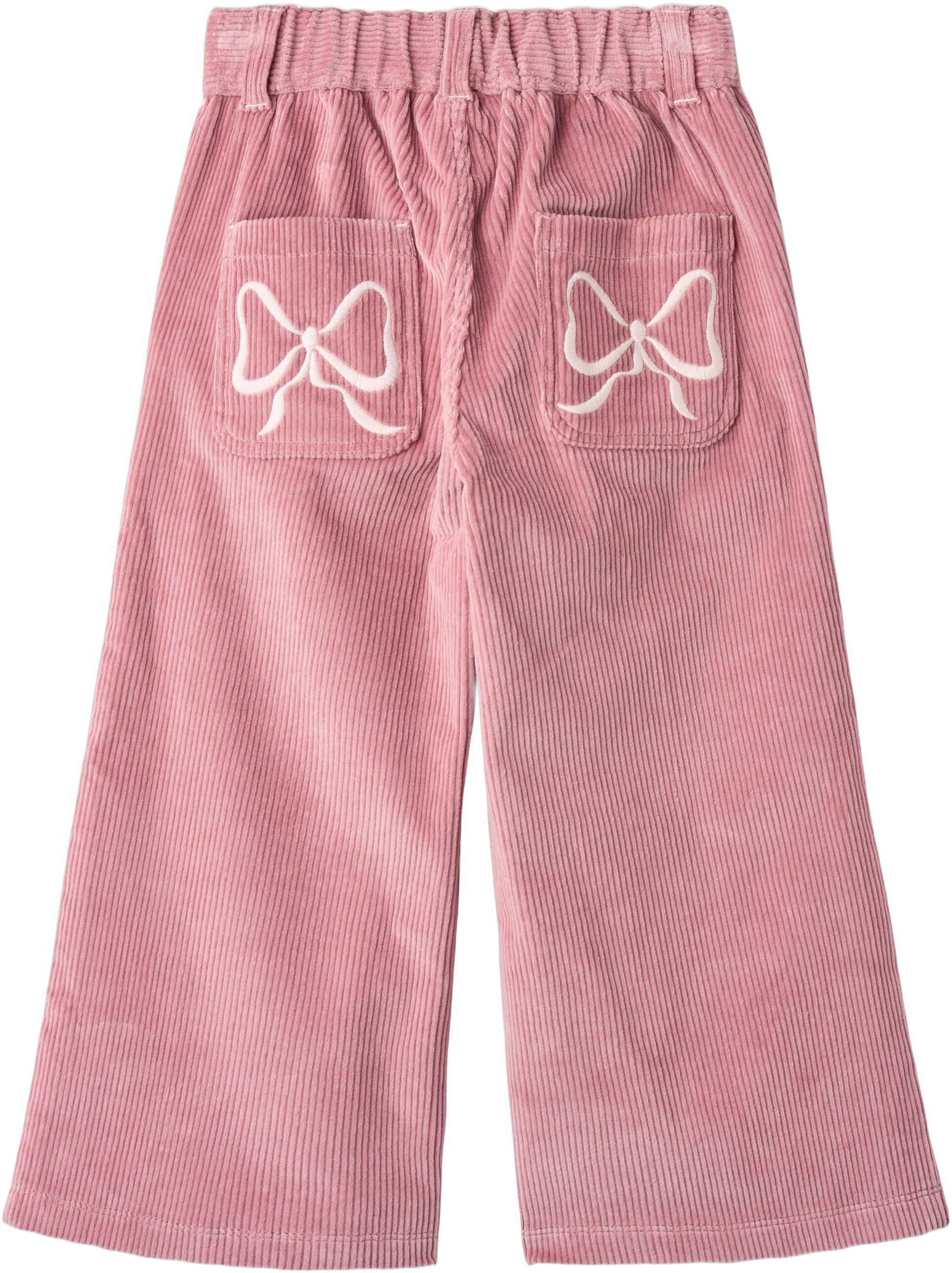 CORDUROY PANT W. WIDE LEG & EMB. AT BACKSIDE POCKET