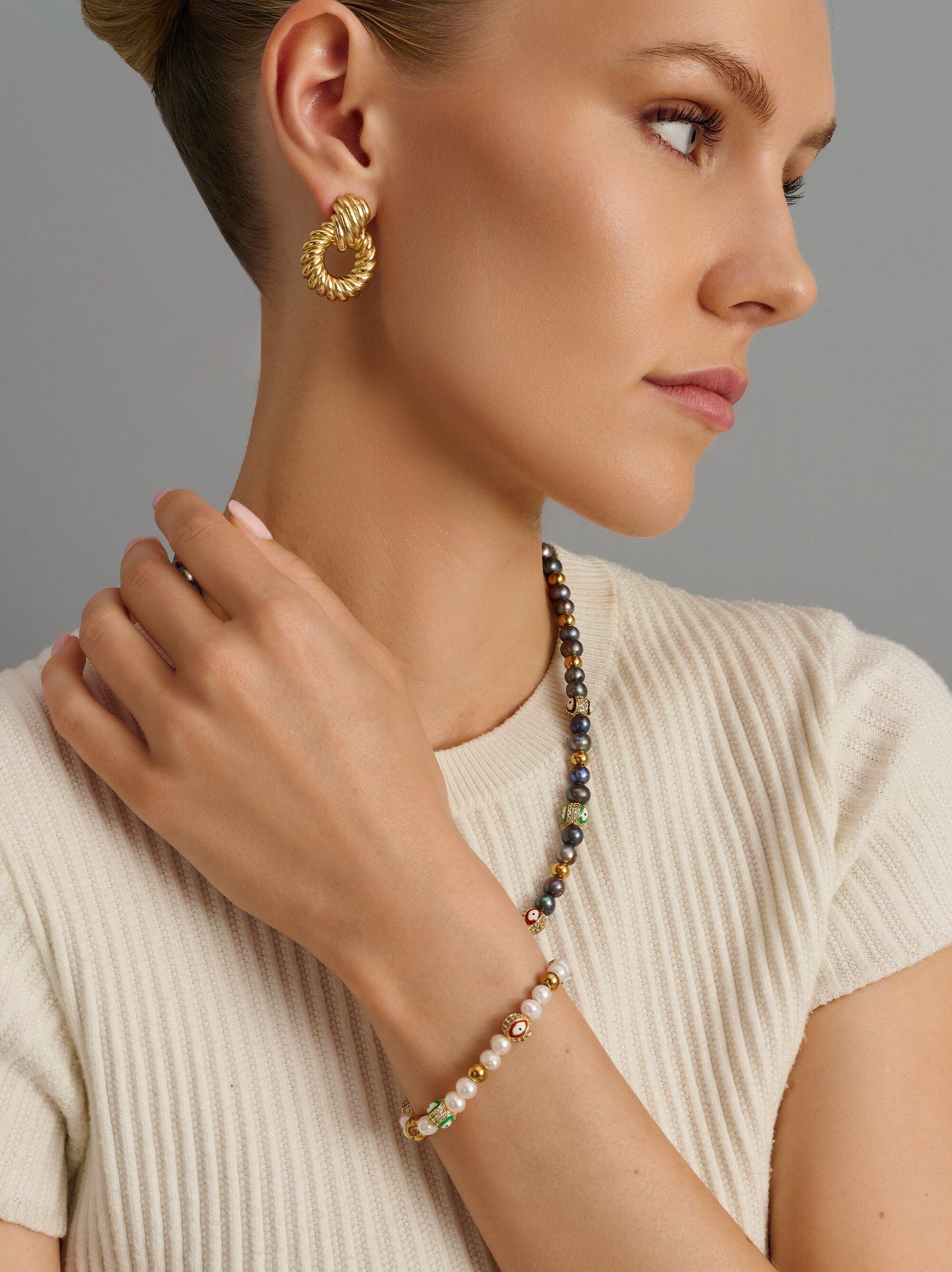 Women's Evil Eye Pearl Bracelet