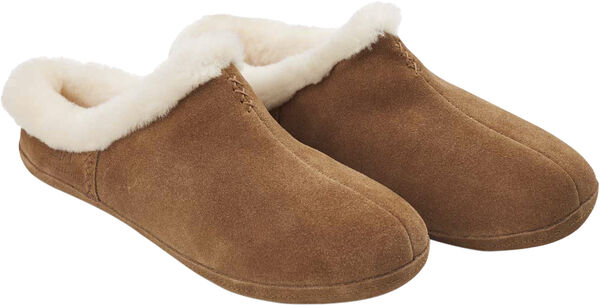 Cozy Slipper, Suede/Lambskin Chestnut