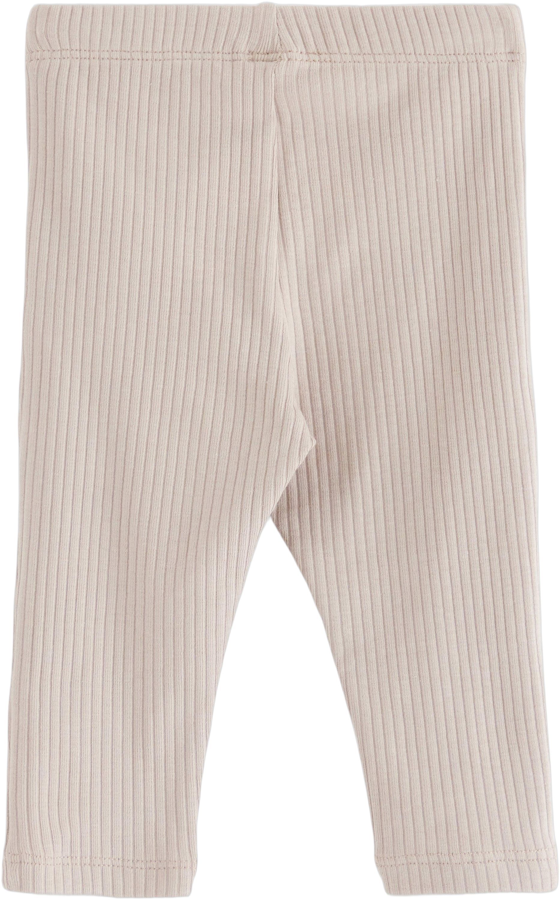 Mjuka ribbade bomullsleggings med r