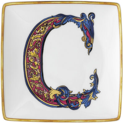 Bowl 12cm sq. flat, Holiday Alphabet C, Versace