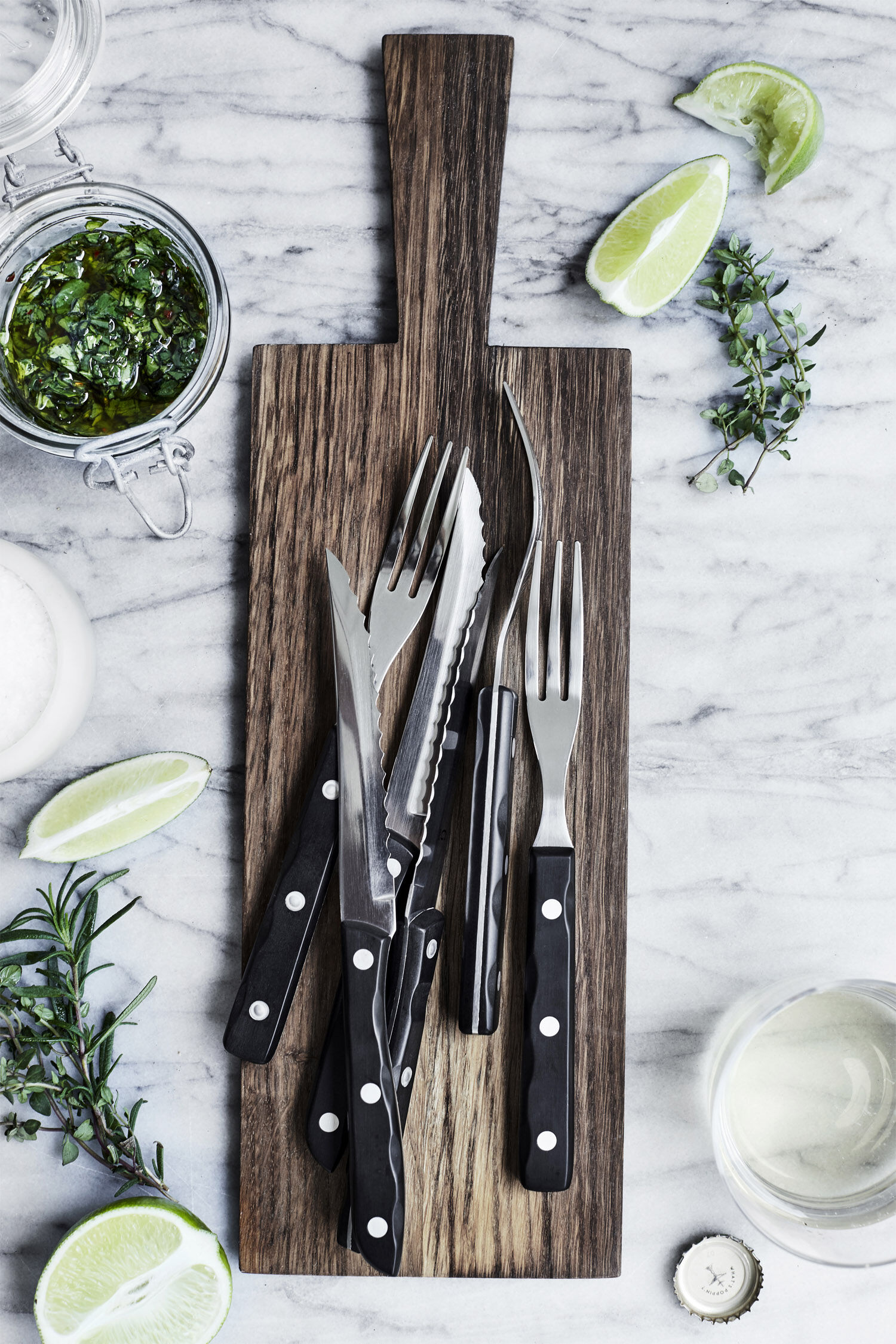 Biffbestikk/grillbestikk Old Farmer Black 12 deler Svart/St&aring;