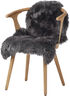 90cm-up New Zealand Sheepskin, Long Wool Dark Grey/ 90x60