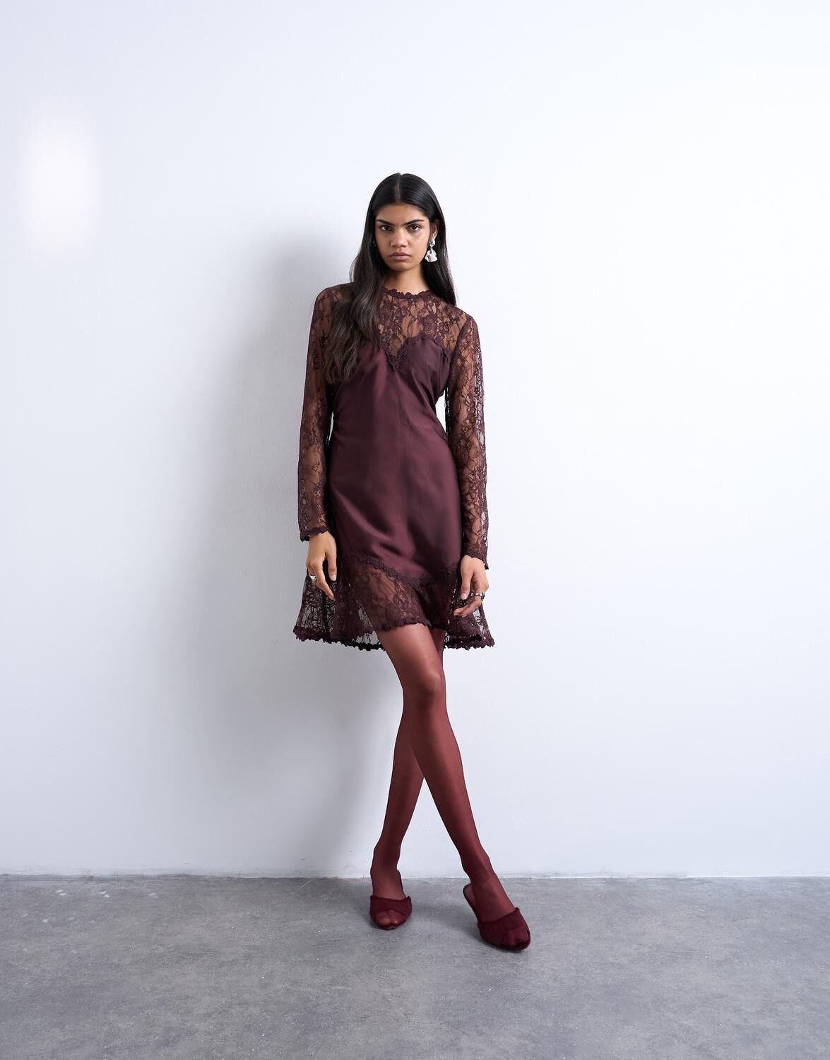 TSESTER LS LACE MINI DRESS WVN