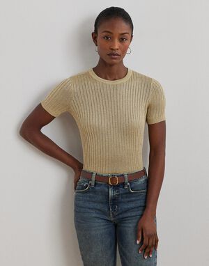 LINEN/METALLIC-SS SWEATER