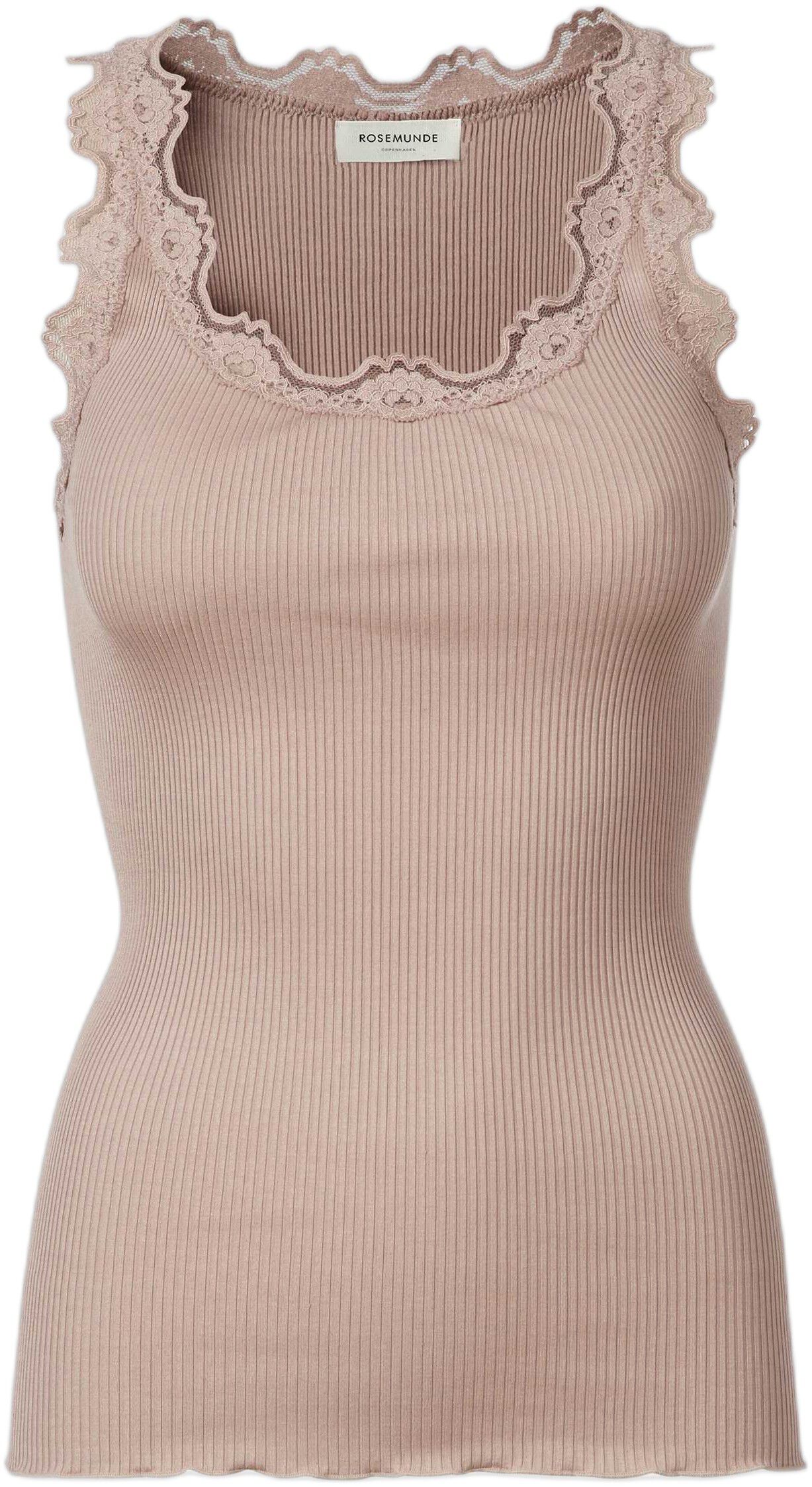 Silk top regular w/vintage lace