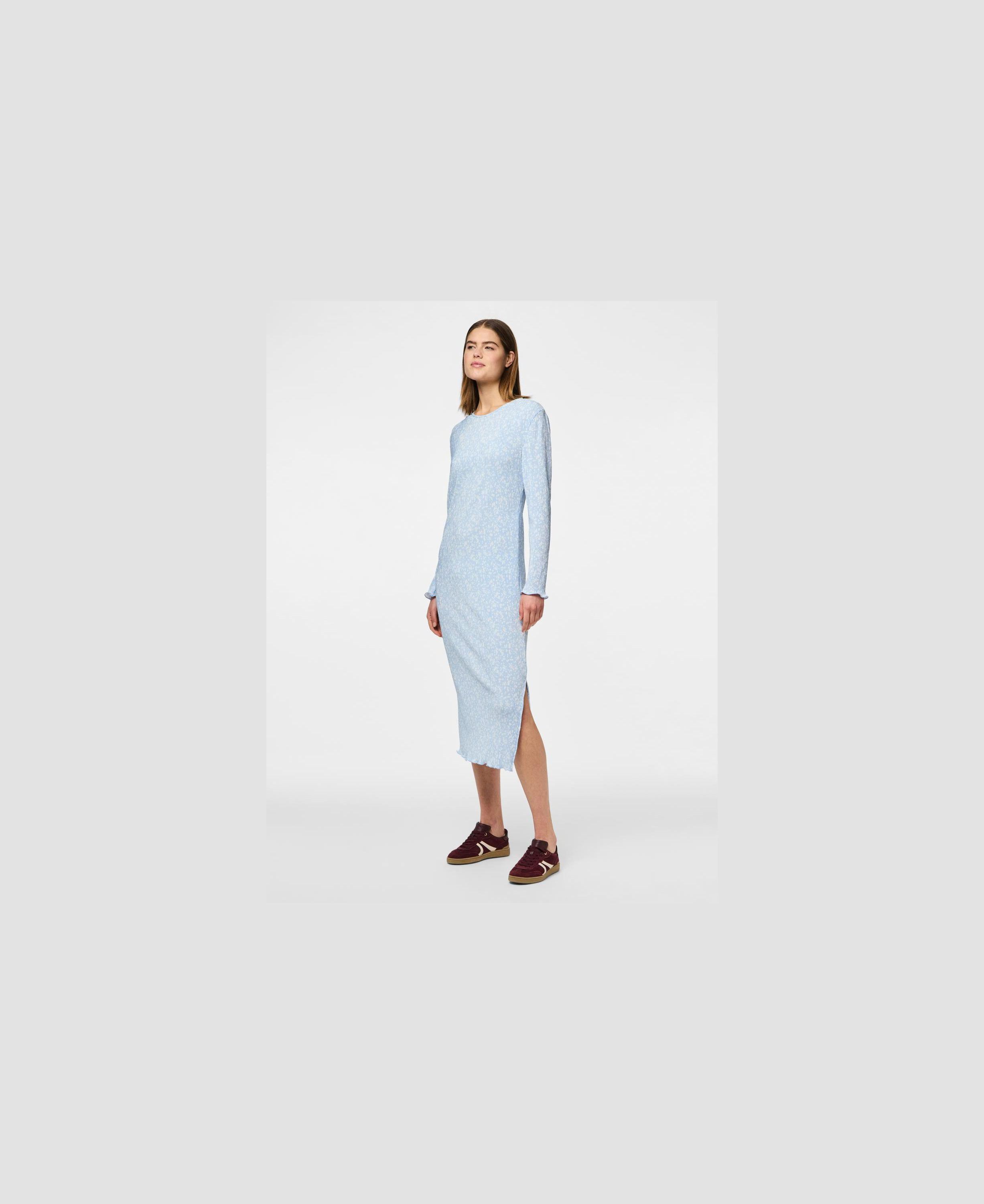 PCFLORA LS MIDI DRESS JRS BC
