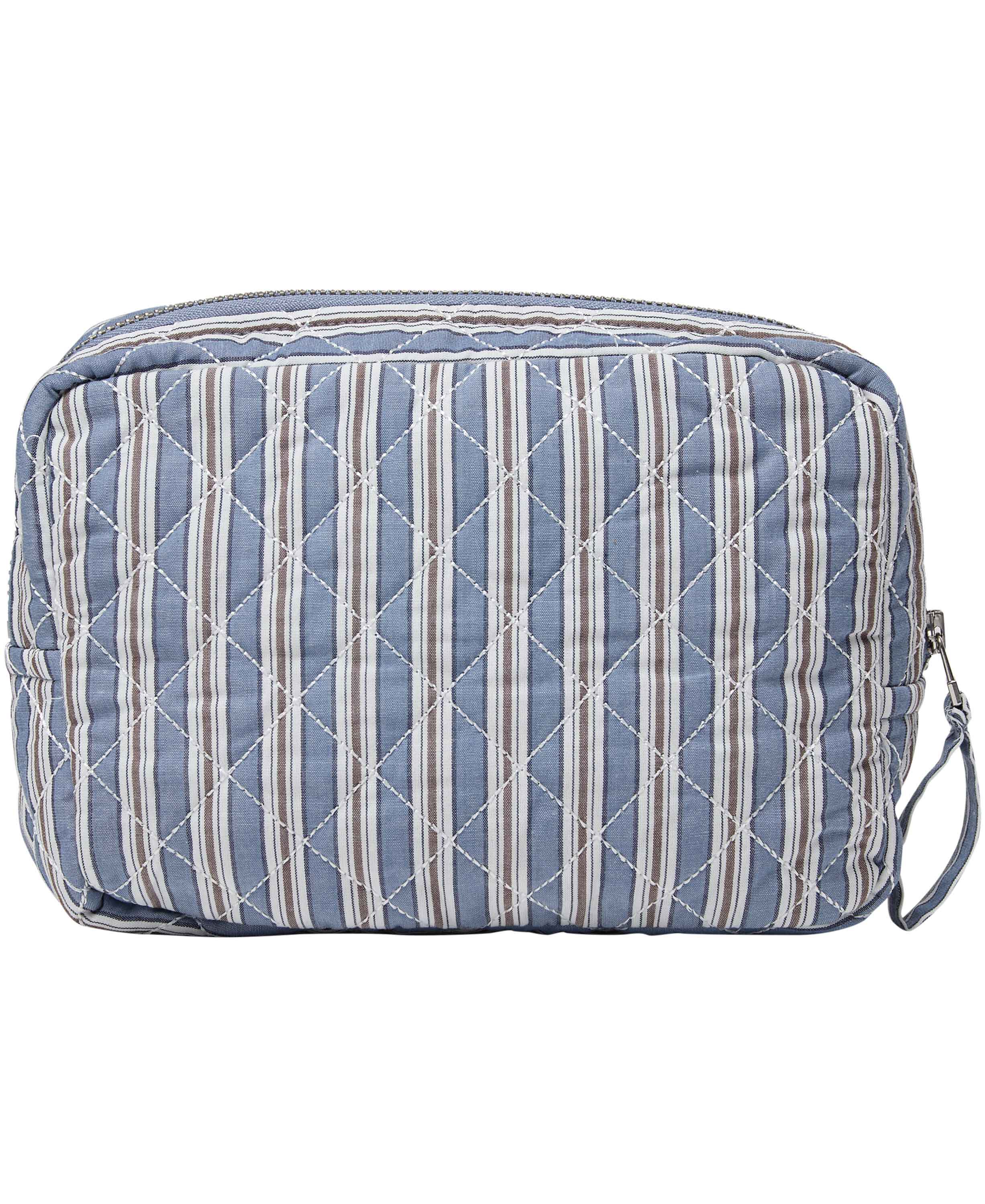 Make Up Bag, Quilted - Cotton Poplin YD Mini-Moonlight Blue