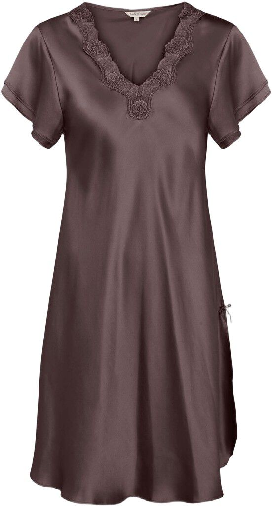 Pure Silk - Nightgown w. lace, short sleeve