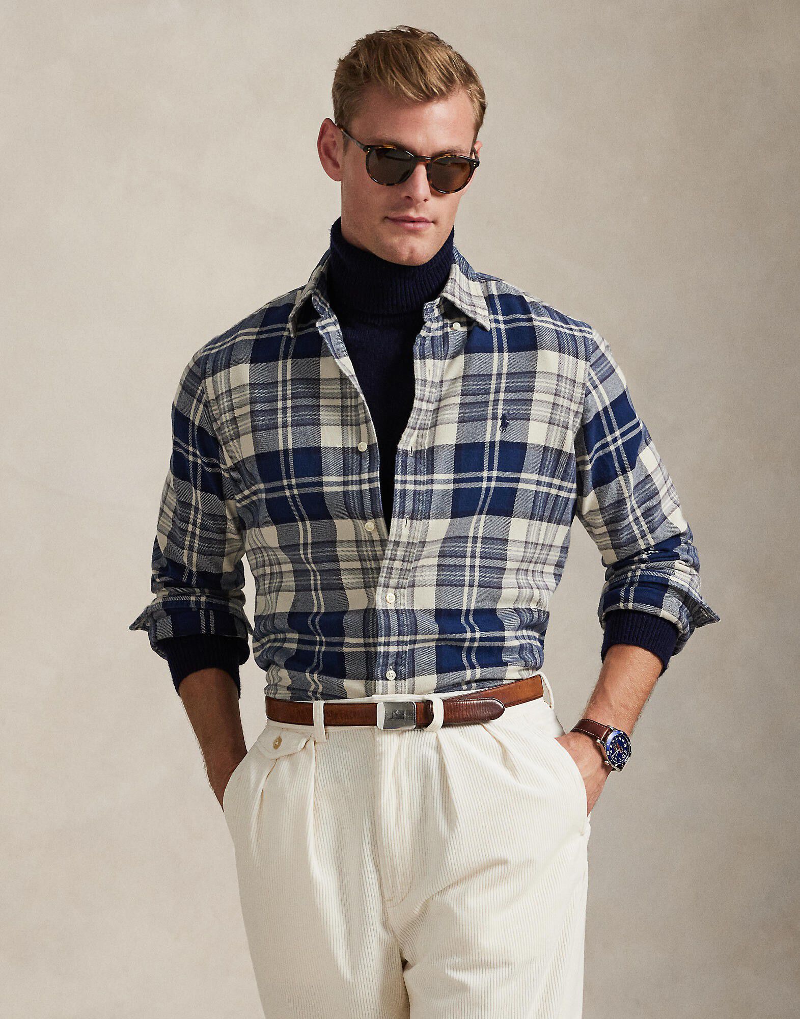 Classic Fit Plaid Twill Shirt