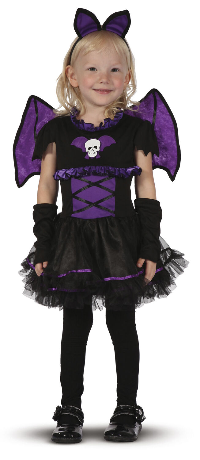 Mini skjelettflaggermus Kjole med vinger. h&aring;rb&oslash;yle og l&oslash;se ermer