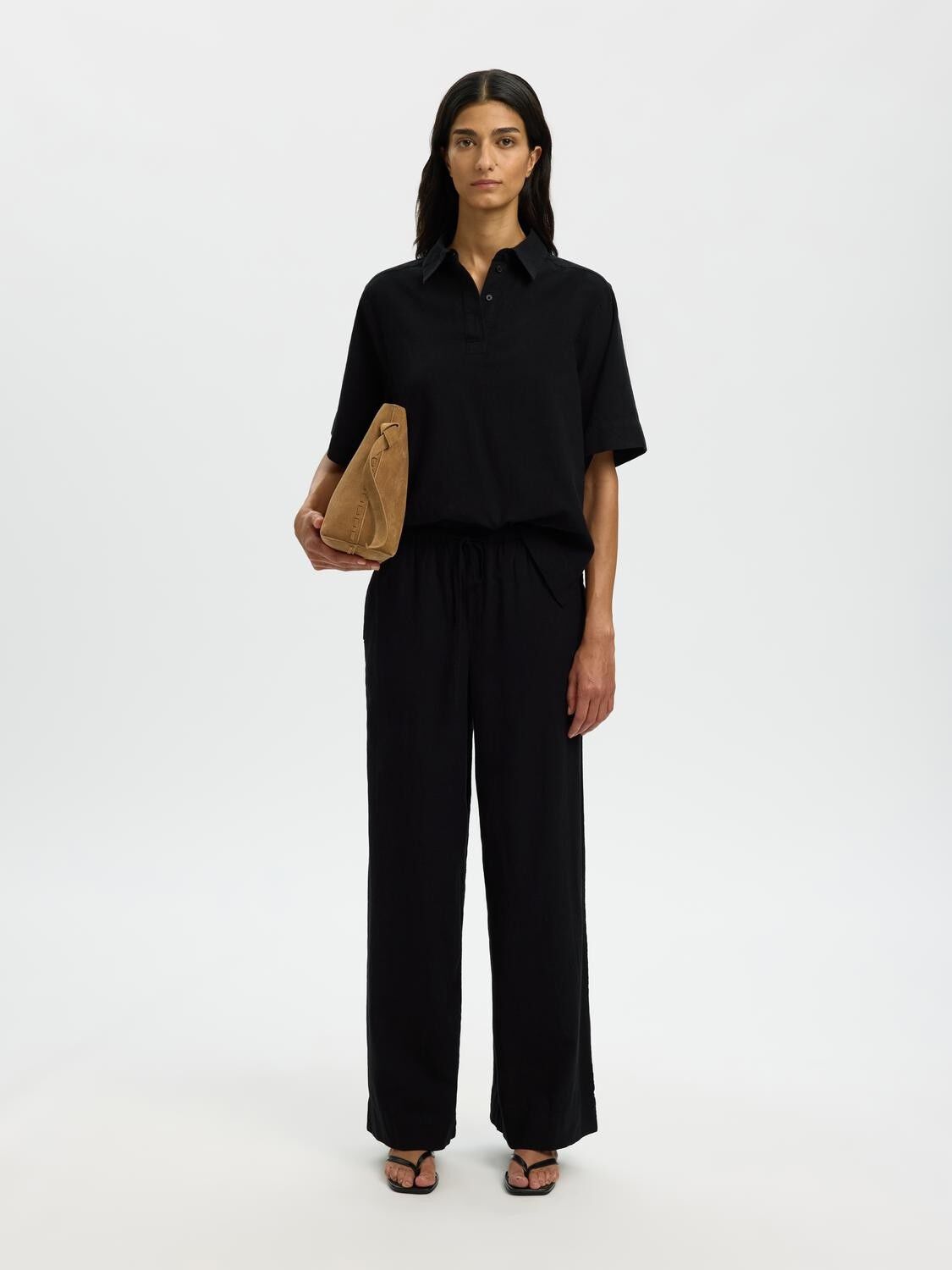 Slwluisa Mw Wide Linen Blend Pant Noos