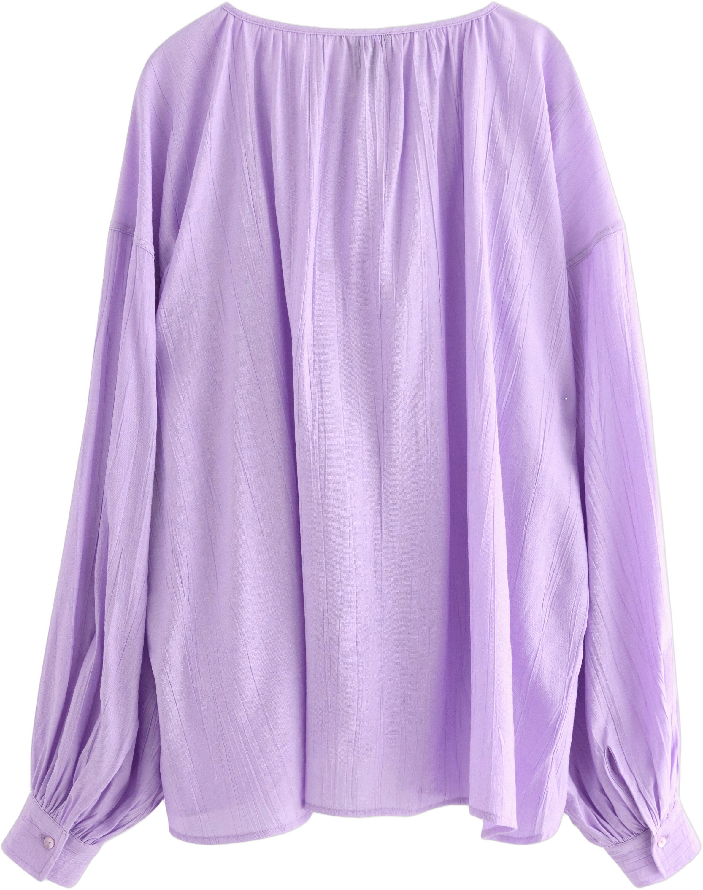 Vevd bluse i strukturert viskosebla