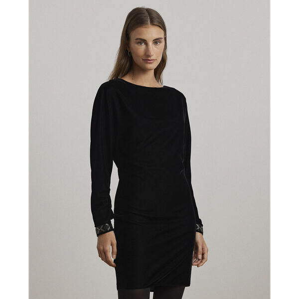 Velvet Cocktail Dress With Trim