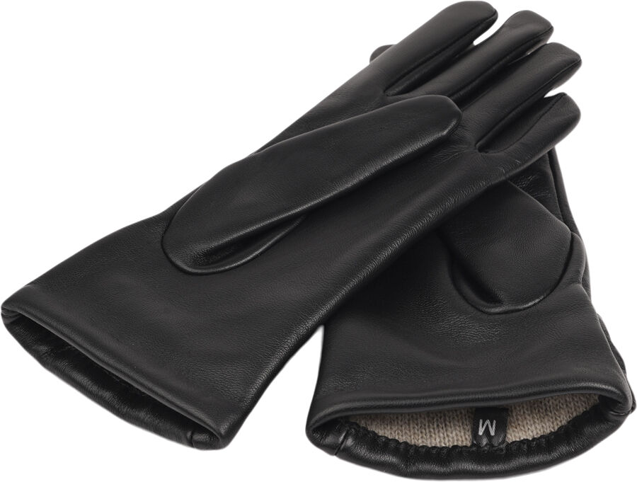 SONDRIO - BOW DETAIL LEATHER GLOVES WITH CASHMERE LINING