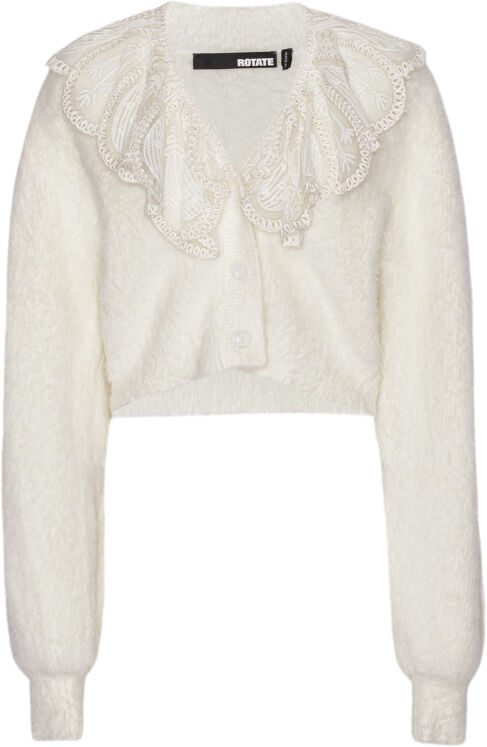 LACE COLLAR KNIT CARDIGAN