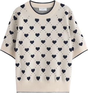 Finstickad tröja med kort ärm, av