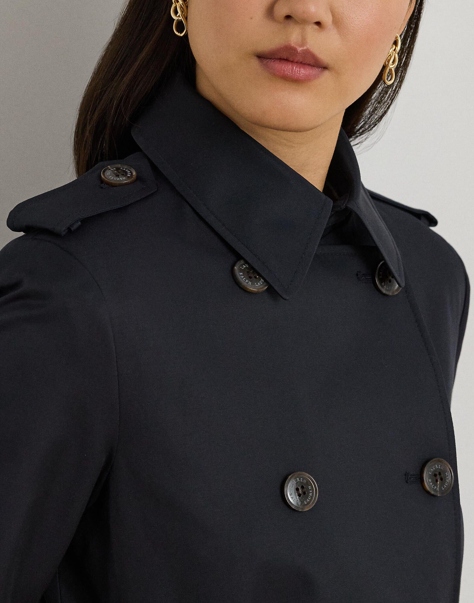 Double-Breasted Cotton-Blend Trench Coat