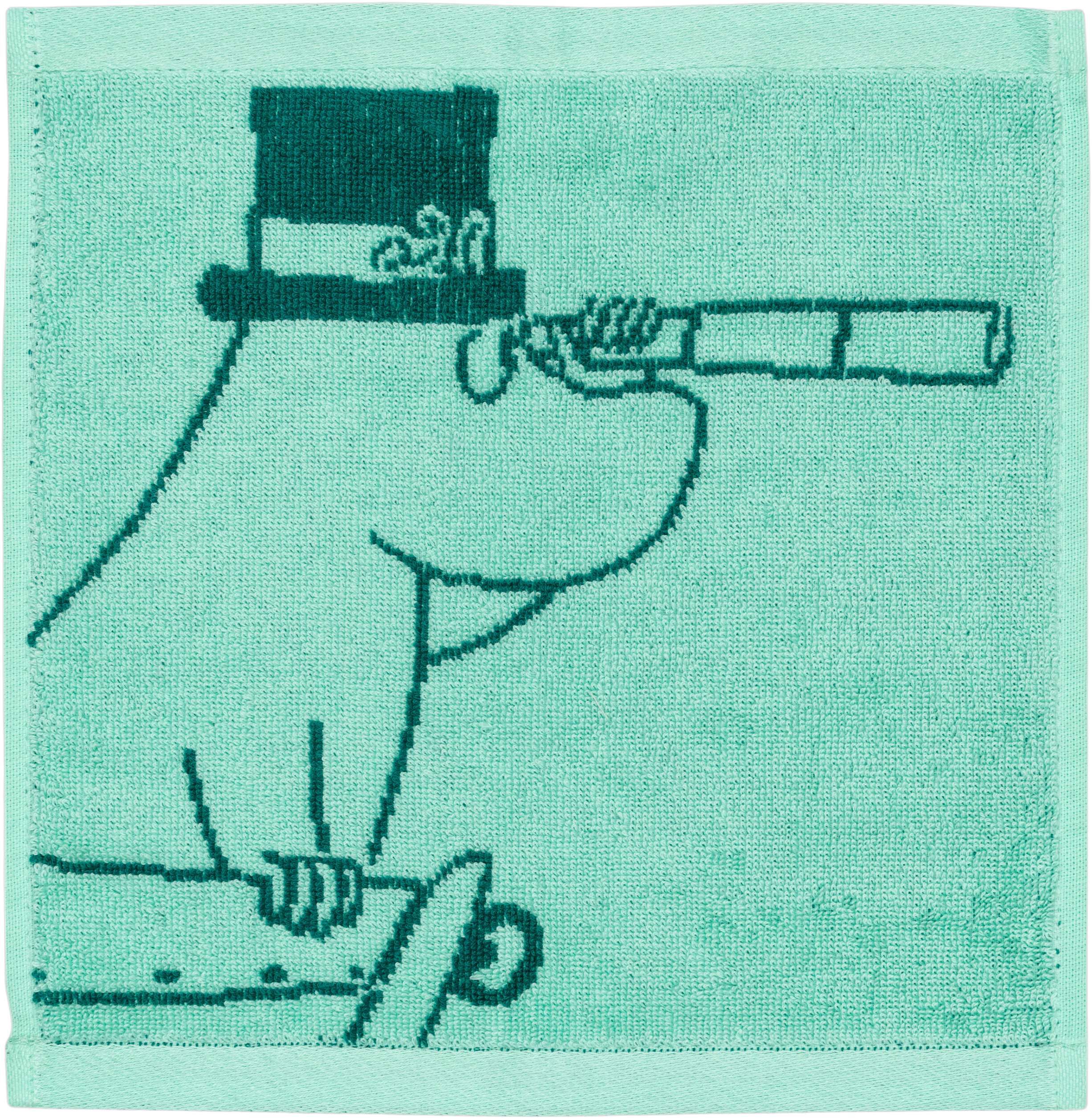 Moomin tw 25x25 Moominpappa teal GOTS