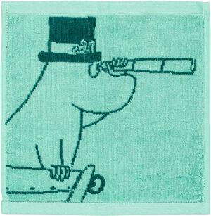 Moomin tw 25x25 Moominpappa teal GOTS