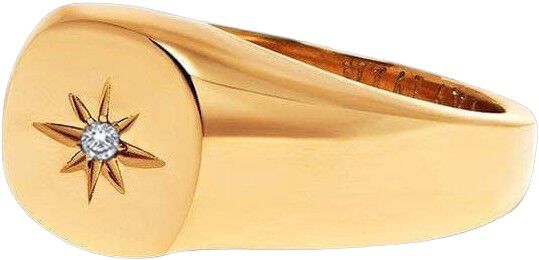 Women's Skyfall Starburst Signature Ring in Gold with Clear