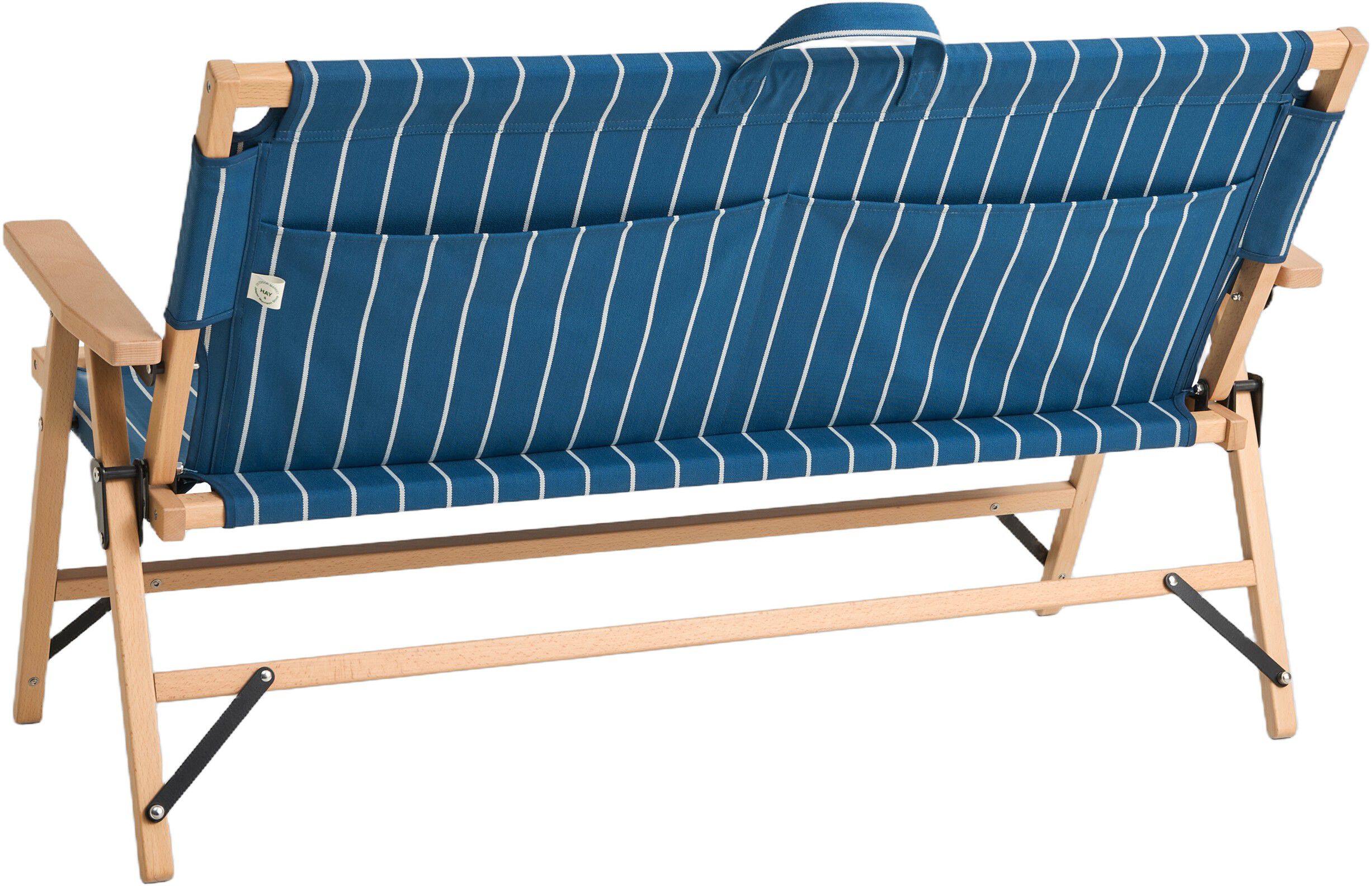 Outdoor Market Folding Sofa - Blue with beige stripe -
