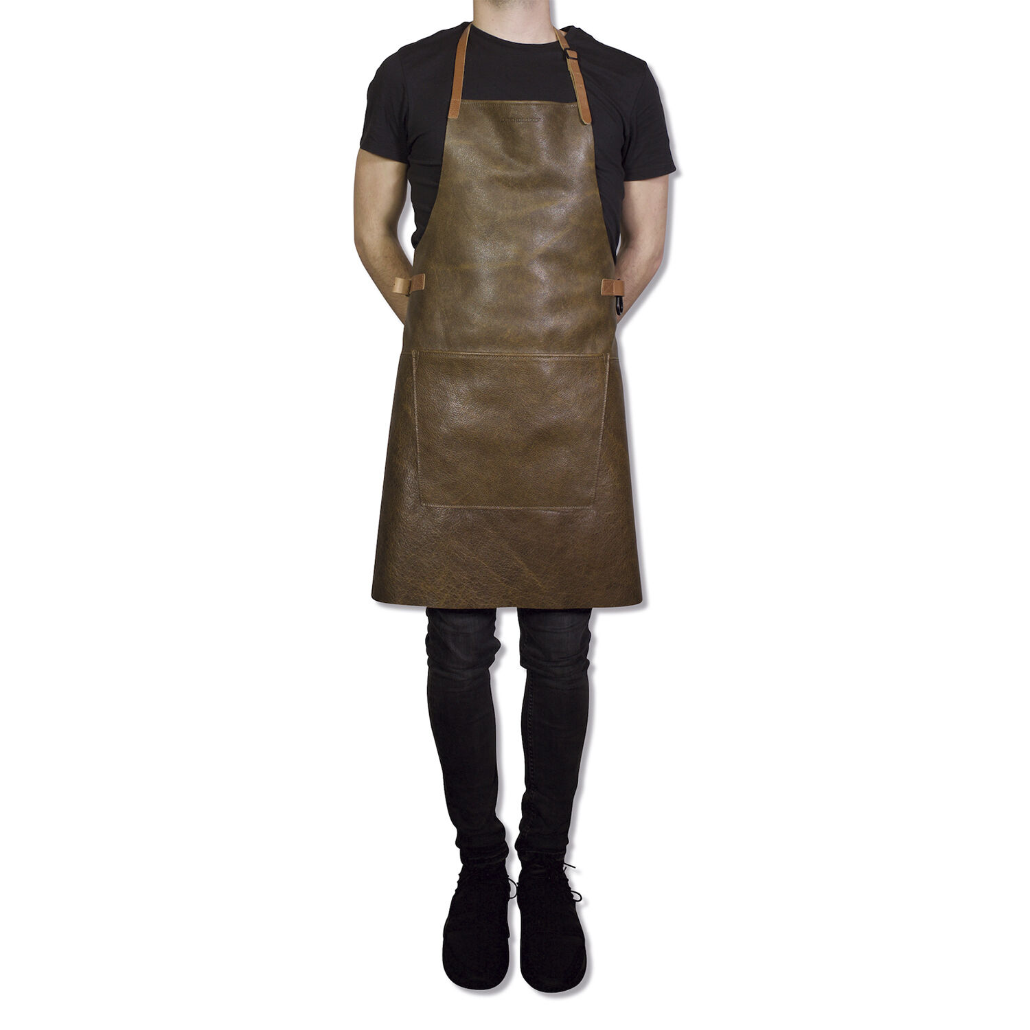 L&aelig;derforkl&aelig;de BBQ Style Apron Vintage Brown
