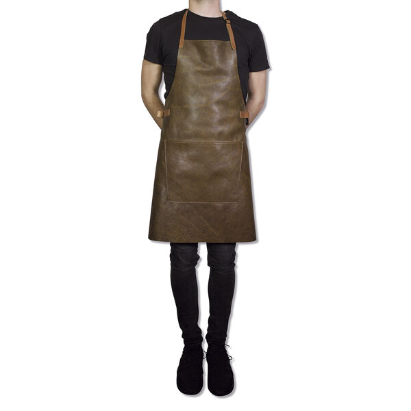 Læderforklæde BBQ Style Apron Vintage Brown