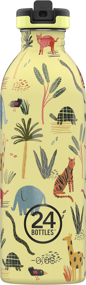Drikkeflaske - Urban Bottle - Jungle Friends - w. Sports Lid