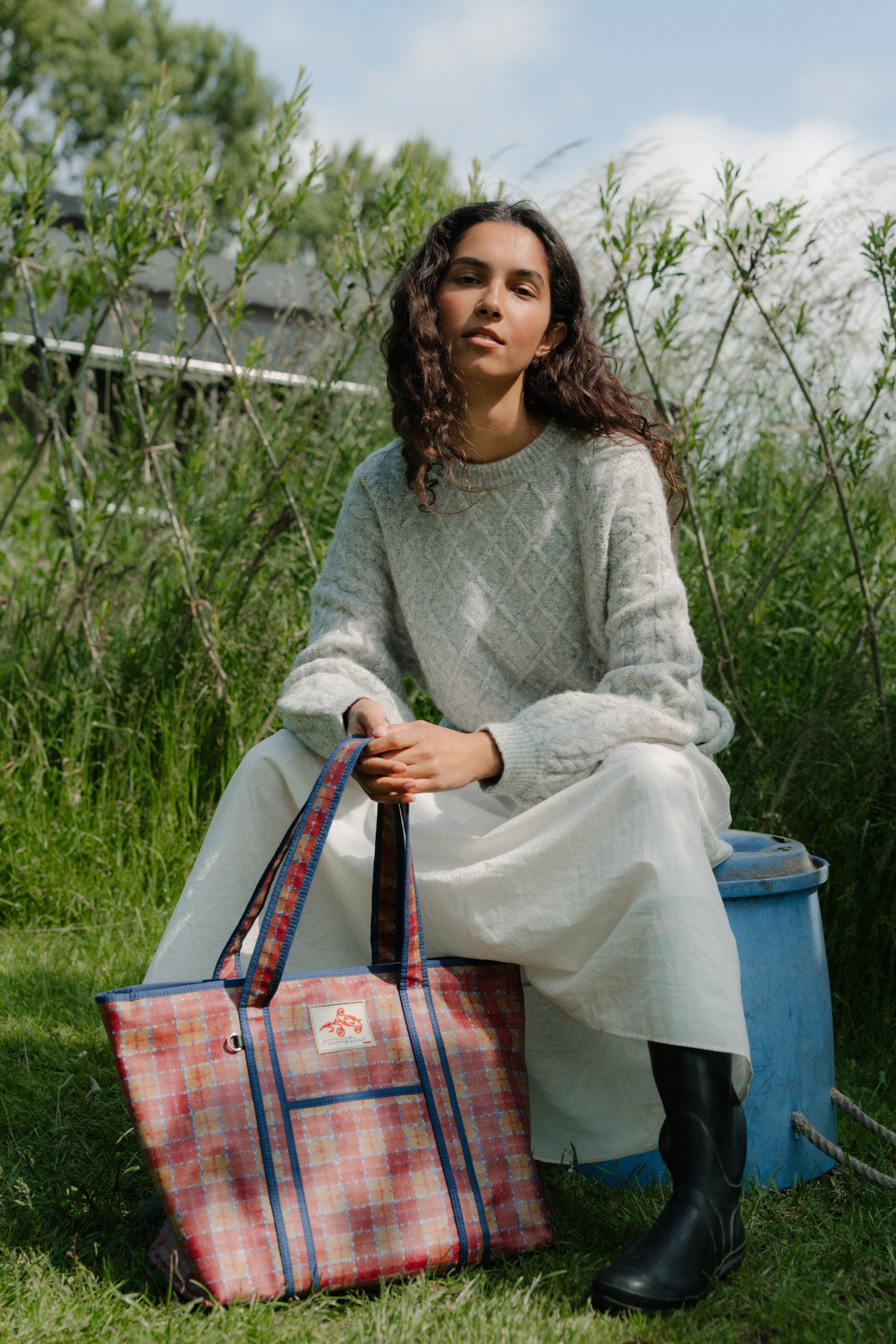 Checky Coated Aubrey Bag