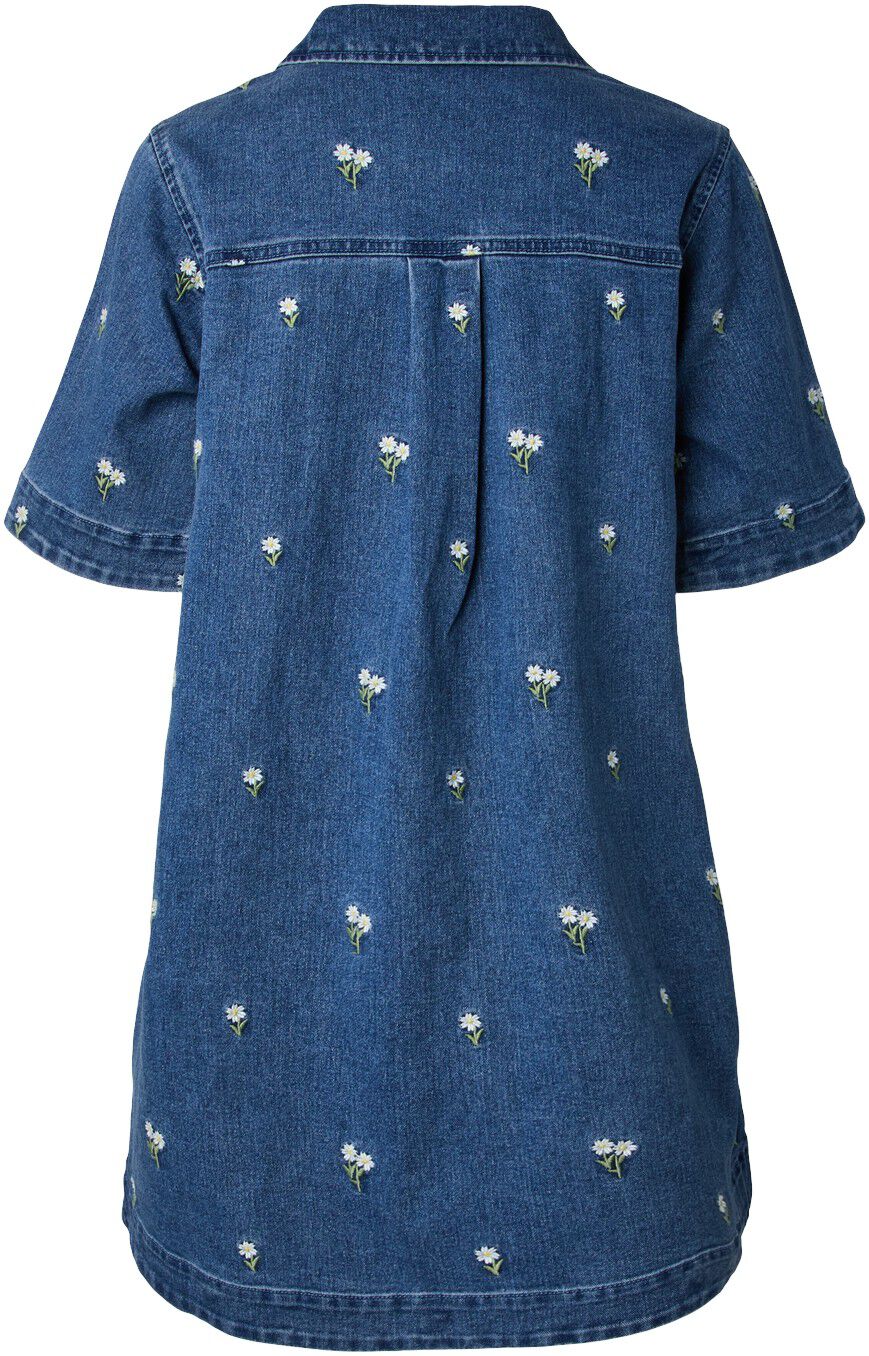 Pcflora Ss Denim Emb Dress
