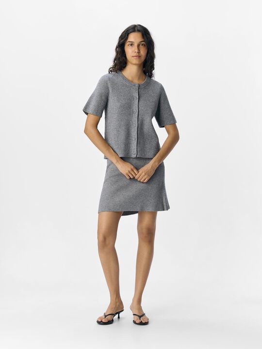 OBJVIOLA SS RE O-NECK CARDIGAN DIV