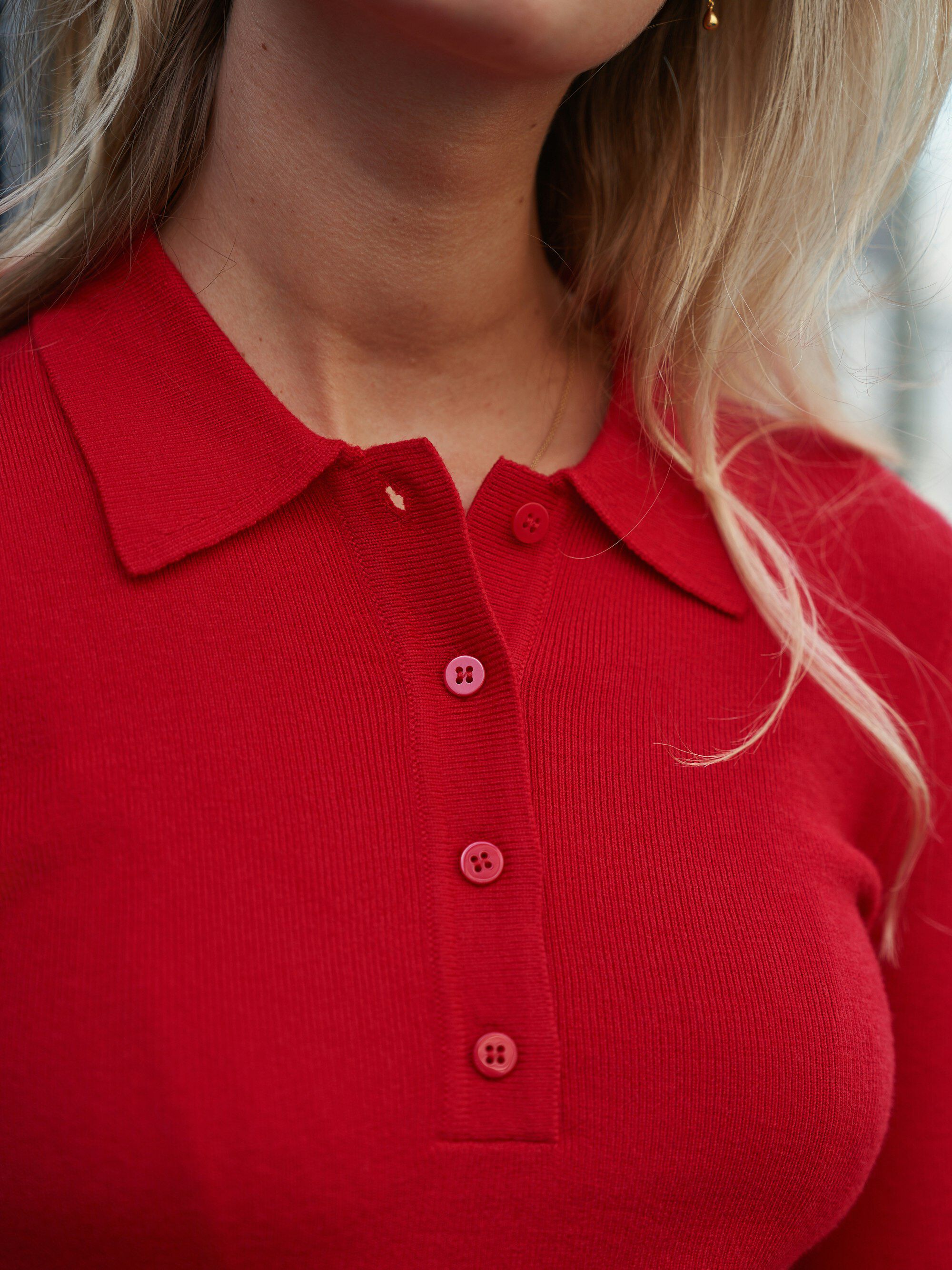 Fannya Ls Solid Knit Polo